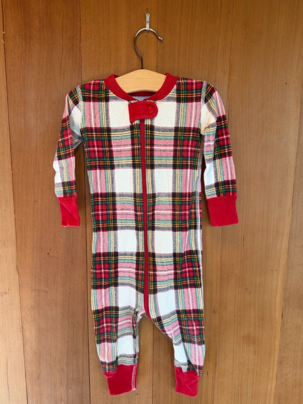Hanna Andersson Baby Zip Holiday Plaid Sleeper 12-18 Months
